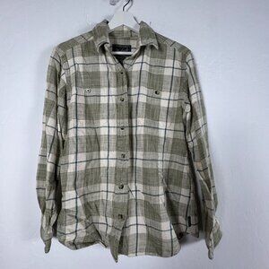 Woolrich Womens Bayleaf Multi Plaid Button-Up Shirt Medium Cotton Long Sleeve